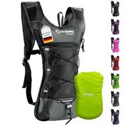 SASMO® Zaino Da Corsa 6L (Grigio) Con Scomparto Termico | Ultraleggero 300g | Per Donna E Uomo | Con Parapioggia E Riflettori