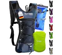 SASMO - Zaino da corsa con bolla per bere da 2 l, senza BPA, con scomparto isolante, sacco a pressione per bicicletta con bolla d'acqua, ultraleggero 300 g,