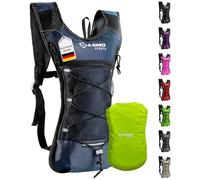 SASMO® Zaino da corsa e da trail running (blu), ultraleggero, 6 l/300 g, scomparto termico isolato, zaino da corsa da uomo e da donna, con protezione antipioggia