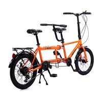 SASOKI Bicicletta tandem, bicicletta pieghevole per tre persone, materiale in acciaio ad alto tenore di carbonio, resistente alla ruggine e durevole