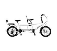 SASOKI Bicicletta tandem pieghevole per tre persone, materiale in acciaio ad alto tenore di carbonio, resistente alla ruggine e durevole, ideale per viaggi in famiglia e passeggiate in coppia