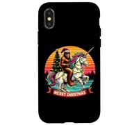 Sasquatch a cavallo di un unicorno Merry Christmas Big Foot Big-foot Custodia per iPhone X/XS
