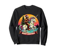 Sasquatch a Cavallo di Un Unicorno Merry Christmas Big Foot Big-Foot Felpa