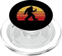 Sasquatch and Pizza! Funny Eating Bigfoot & 80s Sun Graphic PopSockets PopGrip per MagSafe
