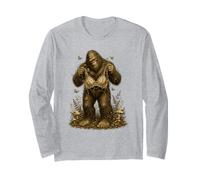 Sasquatch botanico Vintage Scuro con Funghi e Felce Maglia a Manica