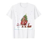 Sasquatch Che trasporta L'Albero di Natale con i Bambini Divertenti del Pupazzo di Neve Maglietta