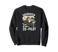 Sasquatch Co-Pilot Bigfoot Wilderness Adventure Design Felpa