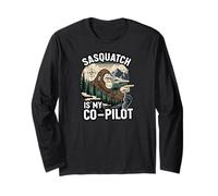 Sasquatch Co-Pilot Bigfoot Wilderness Adventure Design Maglia a Manica