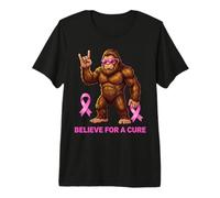 Sasquatch Crede per Una Cura Divertente consapevolezza del Cancro al Seno Maglietta Premium