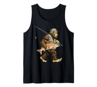 Sasquatch da Pesca al Fiume Pescatore Bigfoot al Salmone Canotta