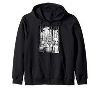 Sasquatch e Alien Peace Sign in The Forest Funny Meme Felpa con Cappuccio