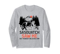 Sasquatch Saw Me Bigfoot Hunting Funny Sasquatch Camping Maglia a Manica