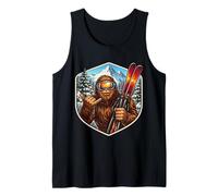 Sasquatch Sci Big-Foot Shaka Amante dello Sci Sciatore Montagna Divertimento Canotta