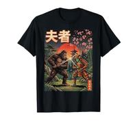 Sasquatch vs Alien Samurai Arte Giapponese Sakura Bigfoot Maglietta