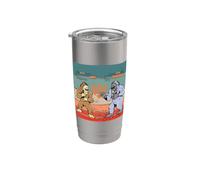 Sasquatch Yeti creature mitiche combattono giochi arcade Bicchiere termico in acciaio inox doppia parete