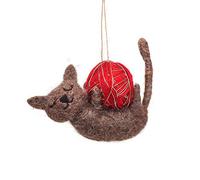 Sass and Belle - Animali in feltro e lana, natalizi, vari design tra cui topo, unicorno, cane, orso polare e tasso (gatto con gomitolo)