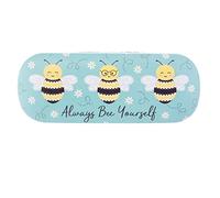 Sass & Belle Bee Happy Glasses Case, 16.5 x 6.5 x 3 cm, Blue/Yellow/Black