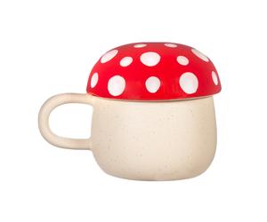 Sass & Belle Red Mushroom Mug with Lid