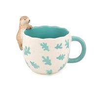 Sass & Belle Tazza con lontra che sbirciano, tazza da tè e caffè, regalo per lei o lui, simpatica tazza in ceramica per mamma, divertente tazza per bevande mattutine per lavoro o casa, da collezione