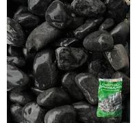 Sassi Ciottoli Pietre Colore Nero Ebano per Giardino Vasi Aiuole Esterno Granulometria 25-40mm Confezione 25kg