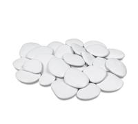 Sassi decorativi in plastica riciclata "re-pebbles" ciottoli antiusura da esterno ed interno (Large, Bianco)