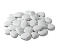 Sassi decorativi in plastica riciclata "re-pebbles" ciottoli antiusura da esterno ed interno (Small, Bianco)