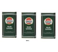 Sasso Olio d'Oliva, Composto da Oli d'Oliva Raffinati e Vergini, 3 x 1 Litro, Prodotto Italiano, + portachiavi italy shop service
