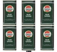 Sasso Olio Extra Vergine d'Oliva 100% Italiano, Set 6 Bottiglie da 500 ML + Portachiavi italy shop service