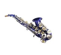 Sassofoni Piccolo Sassofono Soprano In Si Bemolle Con Tubo Curvo Strumento In Ottone Blu