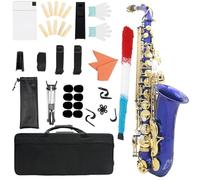 Sassofoni Sassofono Contralto In Mi Bemolle Con Schema Di Colori Blu E Oro Inclusi Accessori Per Lo Strumento(3)