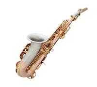 Sassofoni Sassofono Soprano Curvo Con Campana In Cupronichel Corpo In Rame Fosforoso Finitura Opaca