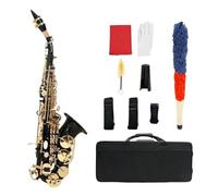 Sassofoni Tenore Sassofono Soprano In Si Bemolle Maggiore Corpo In Ottone Curvo Tasti Neri E Dorati Accessori Inclusi