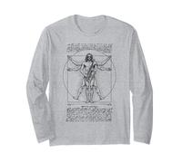 Sassofonista Vitruviano Uomo da Vinci Saxofonista Musica Maglia a Manica