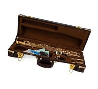 Sassofono accordato in Sib ottone laccato oro tubo dritto strumento musicale professionale con custodia Kit Sassofono