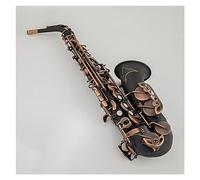 Sassofono Accordatore Per Sassofono Contralto Eb Corpo Placcato In Nichel Nero Motivo Inciso In Oro Sax Woodwind Con Custodia Accessori (Color : 03)