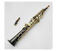 Sassofono acuto nero piatto B pulsante sax placcato oro modello intagliato a mano Sassofono per principianti Kit