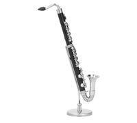 Sassofono basso in miniatura, ornamenti decorativi in rame nero, Natale presente un mini strumento musicale per apprezzare il suo squisito artigianato