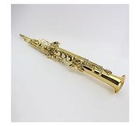 Sassofono Bb Tune Sassofono Acuto In Ottone Intagliato A Mano Lacca Dorata Tubo Dritto B Strumento Sax Piatto Con Custodia