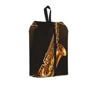 Sassofono - Borsa per scarpe da viaggio, impermeabile, 3 in 1, in ottone, per scarpe da ginnastica