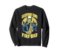 Sassofono Buon Fuoco Bad Divertente Sassofonista Musica Frankenstein Felpa