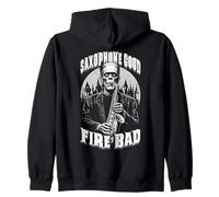 Sassofono Buon Fuoco Bad Divertente Sassofonista Musica Frankenstein Felpa con Cappuccio