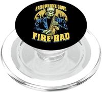 Sassofono Buon Fuoco Bad Divertente Sassofonista Musica Frankenstein PopSockets PopGrip per MagSafe