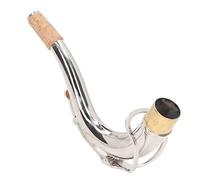 Sassofono - Collo per sassofono in metallo, ad alta risonanza e flusso d'aria superiore, design in sughero per isolamento acustico, dimensioni standard da 28 mm, finitura lucida
