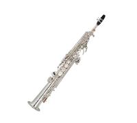 Sassofono Contralto Aspetto gradevole Corpo in ottone laccato oro Sassofono soprano Si bemolle Strumento musicale dritto professionale(Silver)