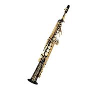Sassofono Contralto Aspetto gradevole Corpo in ottone laccato oro Sassofono soprano Si bemolle Strumento musicale dritto professionale(Black)