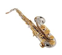 Sassofono Contralto Costruzione durevole Sassofono tenore Sib Tone Tubo nichelato Chiave laccata oro Sax(Canvas bag)