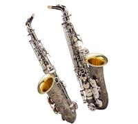 Sassofono Contralto E Tenore Bocchino Per Sax In Nichel Nero Accessori Per Strumenti Musicali Con Manico A Lamella In Argento principianti sassofono (Color : Alto saxophone)