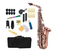Sassofono Contralto In Mib Piegato In Bronzo Rosso Di Alta Qualità Sax E-bemolle Strumento A Fiato Con Motivo Intagliato Con Custodia Per Il Trasporto