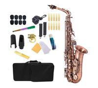Sassofono Contralto Mib Piegato In Bronzo Rosso Di Alta Qualità Sax Mi Bemolle Strumento A Fiato Intagliato Con Custodia Per Il Trasporto