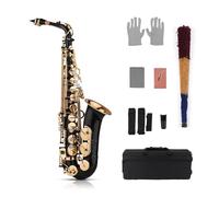 Sassofono Contralto Mib Sax Ottone Laccato Oro Strumento A Fiato Con Custodia Per Il Trasporto